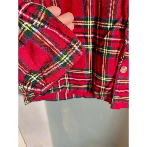 Banana Republic Women’s Sleepwear Plaid Flannel Long Sleeve Shirt Size Medium - Picture 5 of 8